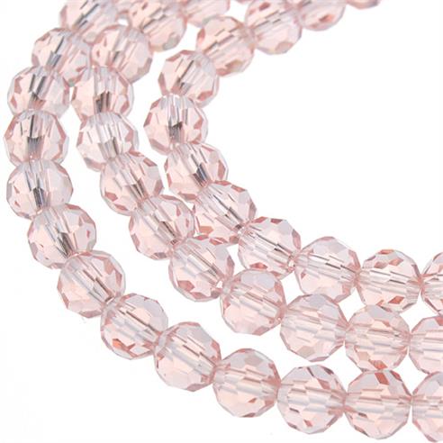 Koraliki fasetowane / szklane / różowe / 6x6mm / 20szt-8520