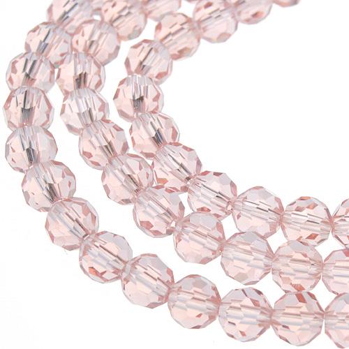 Koraliki fasetowane / szklane / różowe / 6x6mm / 20szt-8520