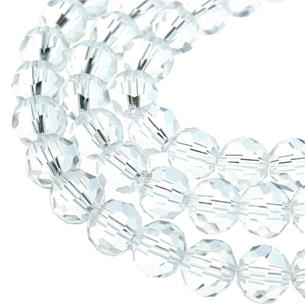 Koraliki fasetowane / szklane / bezbarwne / 6x6mm / 20szt-8521
