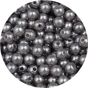 Koraliki kulki perełki perły / akrylowe / szary fiolet / 6mm / 10.2g / 100szt-11263