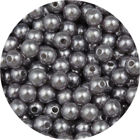 Koraliki kulki perełki perły / akrylowe / szary fiolet / 6mm / 10.2g / 100szt-11263