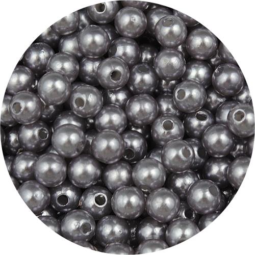 Koraliki kulki perełki perły / akrylowe / szary fiolet / 6mm / 10.2g / 100szt-11263