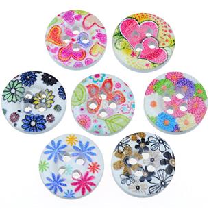 MIX guziki wzory guziczki kolorowe wzorki 15mm / 10szt-9802