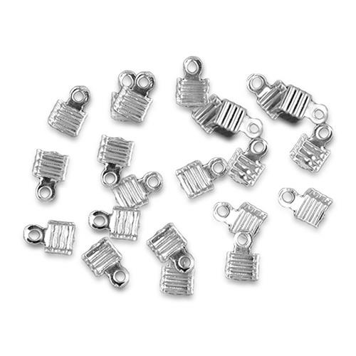 Zaciski końcówki do sznurków rzemieni / metalowe / srebrne / 7.3mm / 100szt-1568