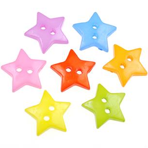 MIX guziki gwiazdki guziczki gwiazdeczki kolorowe 16mm / 30szt-9760