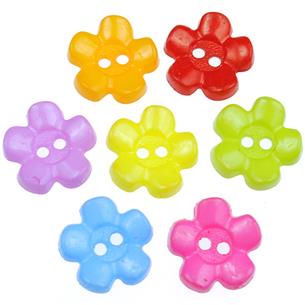 MIX guziki kwiatuszki guziczki kolorowe kwiatki 15mm / 12szt-9793