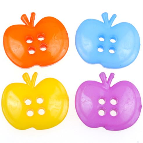 MIX guziki jabłuszka guziczki kolorowe jabłka 20mm / 10szt-9790