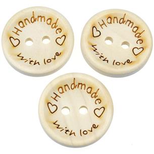 Guziki handmade with love guziczki drewniane 20mm / 10szt-9797