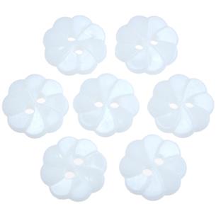 MIX guziki kwiatuszki guziczki białe kwiatki 13mm / 5szt-9795