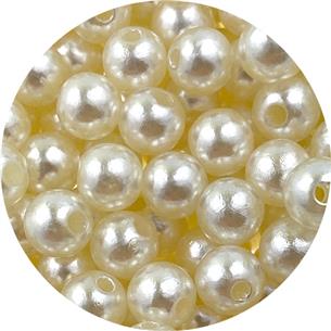 Koraliki kulki perełki perły / akrylowe / ecru / 8mm / 50szt-12372