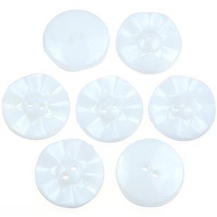 Guziki okrągłe guziczki białe faliste karbowane 15mm / 5szt-9784