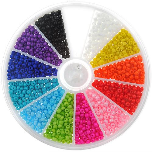 MIX zestaw koraliki drobne seeds szklane 2mm multikolor 2000szt-12561