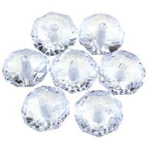 Koraliki fasetowane szlifowane kryształki / akrylowe / białe, transparentne / 12mm / 20szt-6349