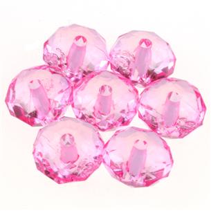Koraliki oponki fasetowane / akrylowe / różowe / 12mm / 20szt-5983