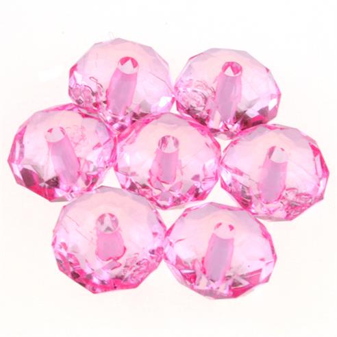 Koraliki oponki fasetowane / akrylowe / różowe / 12mm / 20szt-5983