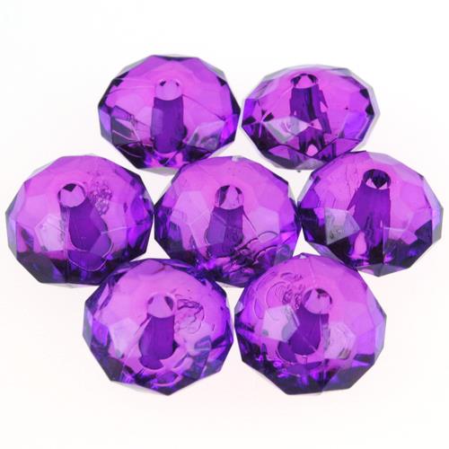 Koraliki oponki fasetowane / akrylowe / fioletowe / 12mm / 20szt-5979