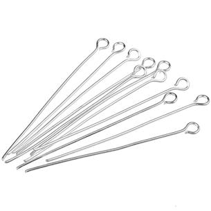 Szpilki haczyki z oczkiem / metalowe / srebrne / 40x0.7mm / 13.3g / 100szt-8687