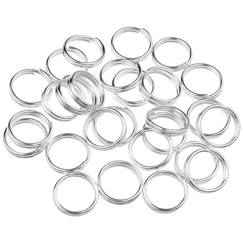 Kółeczka montażowe podwójne / metalowe / srebrne / 8mm / 13.4g / 100szt-8576