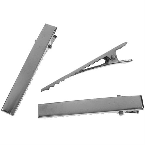 Spinki krokodylki / stop metalu / srebrny / 57x8.5mm / 20szt-12097