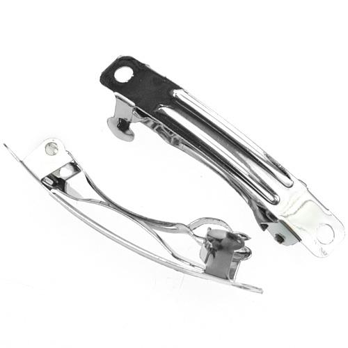 Baza spinki do włosów klamra automat 38mm / metalowa / srebrna / 10szt-9689