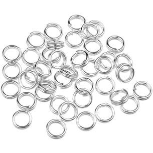 Kółeczka montażowe ogniwka podwójne / metalowe / srebrne / 4mm / 10g / 200szt-8572