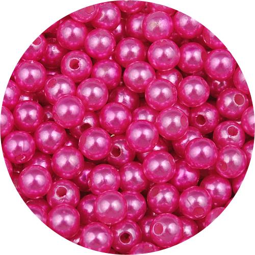 Koraliki kulki perełki perły / akrylowe / różowe / 6mm / 10.2g / 100szt-11258