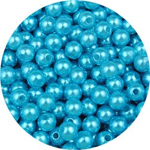 Koraliki kulki perełki perły / akrylowe / niebieskie / 6mm / 10.1g / 100szt-11242