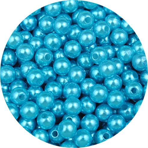 Koraliki kulki perełki perły / akrylowe / niebieskie / 6mm / 10.1g / 100szt-11242