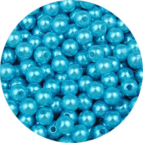 Koraliki kulki perełki perły / akrylowe / niebieskie / 6mm / 10.1g / 100szt-11242