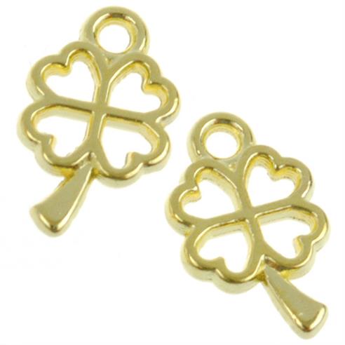 Zawieszka koniczynka / stop metalu / złoty / 10x6mm / 10szt-11513