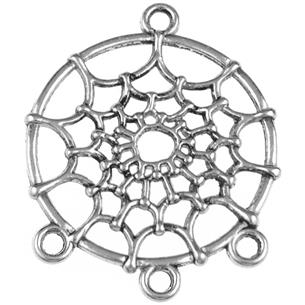 Baza kolczyka  łapacz snów / stop metalu / srebrny / 34x28mm / 2szt-11460