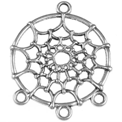 Baza kolczyka  łapacz snów / stop metalu / srebrny / 34x28mm / 2szt-11460