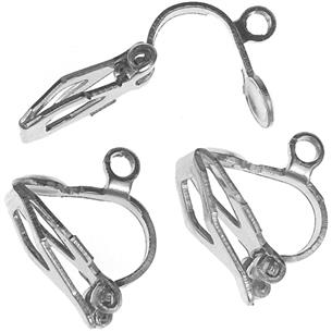 Baza klipsa kolczyka / stop metalu / srebrny / 12x6x10mm / 20szt-12113