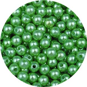 Koraliki kulki perełki perły / akrylowe / zielone / 6mm / 10.4g / 100szt-11239