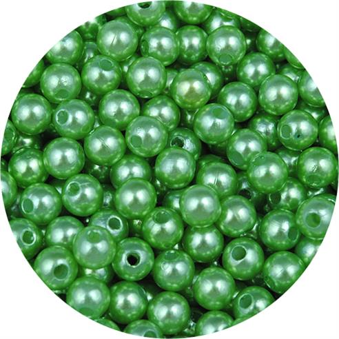 Koraliki kulki perełki perły / akrylowe / zielone / 6mm / 10.4g / 100szt-11239