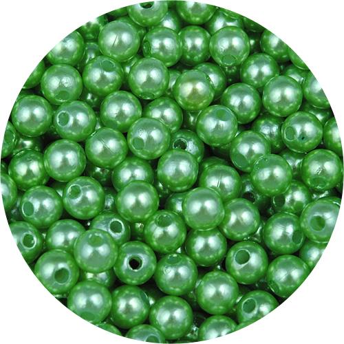 Koraliki kulki perełki perły / akrylowe / zielone / 6mm / 10.4g / 100szt-11239