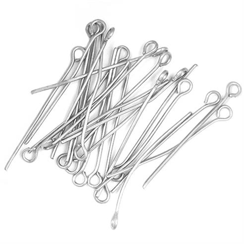 Szpilki haczyki z oczkiem / metalowe / srebrne / 30x0.7mm / 17.5g / 150szt-5435