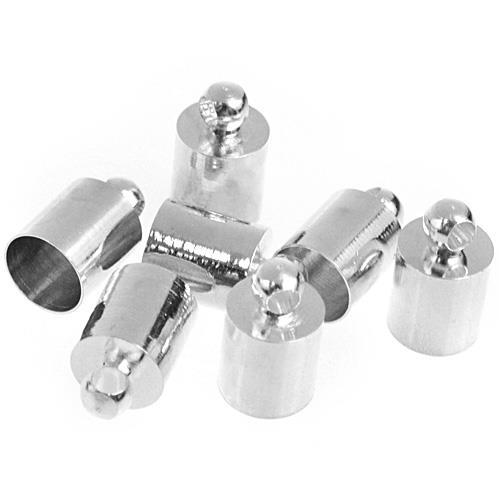 Końcówka, uchwyt do wklejania / metalowa /  k.srebrny / 10x6mm / 6szt-8327