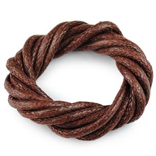 Sznurek jubilerski woskowany 2mm / brązowy / 10m-6025