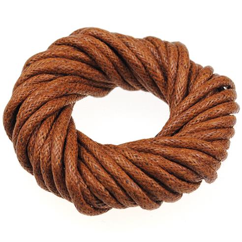 Sznurek jubilerski woskowany 2mm / bawełniany / brązowy / 10m-7149