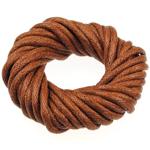 Sznurek jubilerski woskowany 2mm / bawełniany / brązowy / 10m-7149