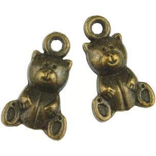 Zawieszka misio misiek / stop metalu / brązowy / 15x9mm / 8szt-11549