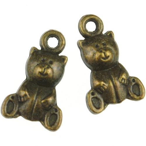 Zawieszka misio misiek / stop metalu / brązowy / 15x9mm / 8szt-11549