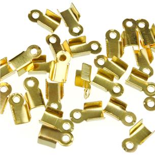Zaciski końcówki do sznurków rzemieni / metalowe / złote / 6.0g / 210szt-7116