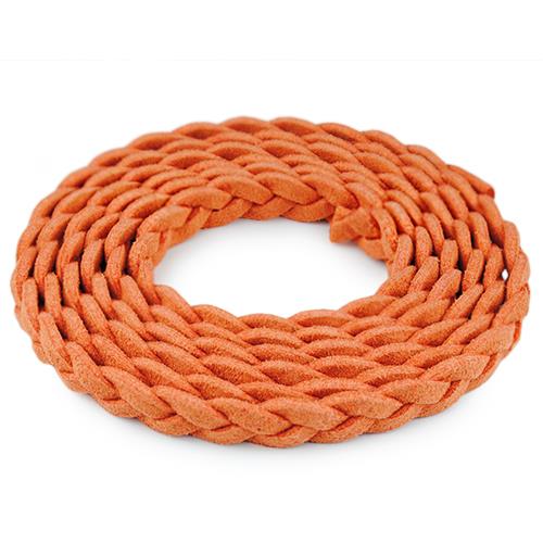 Rzemień zamszowy pleciony 6mm / ekologiczny / pomarańczowy / 5m-6066