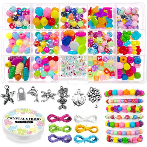 KREATYWNY Zestaw KORALIKI DO ROBIENIA BRANSOLETEK / AV02-12243