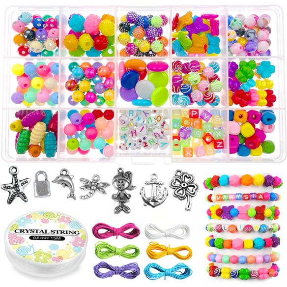 KREATYWNY Zestaw KORALIKI DO ROBIENIA BRANSOLETEK / AV02-12243