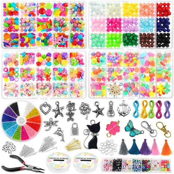 ZESTAW KORALIKÓW DO ROBIENIA BIŻUTERII BRANSOLETEK / BV02-12233