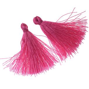 Zawieszka chwost frędzel / poliester / c.różowy / 45mm / 2szt-11943
