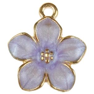 Zawieszka kwiatek / stop metalu / fioletowy / 16x14mm / 1szt-11359